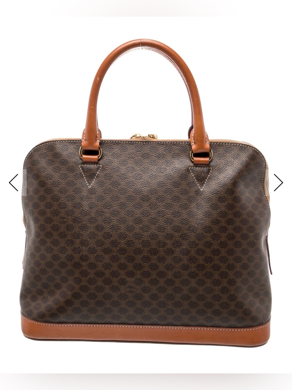 Celine Macadam Dome Satchel with Tan Leather Trim - COA